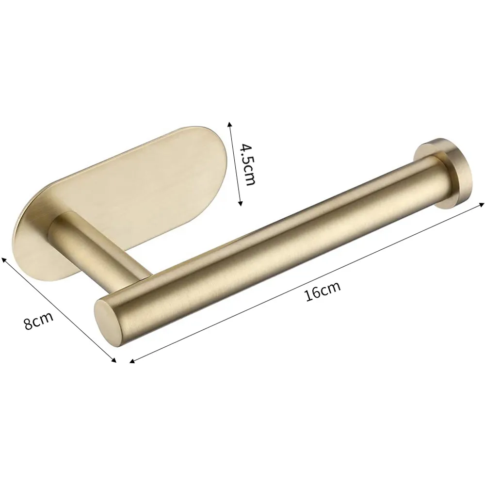 Wall Mounted Toilet Paper Roll Holder - Gold, Stainless Steel