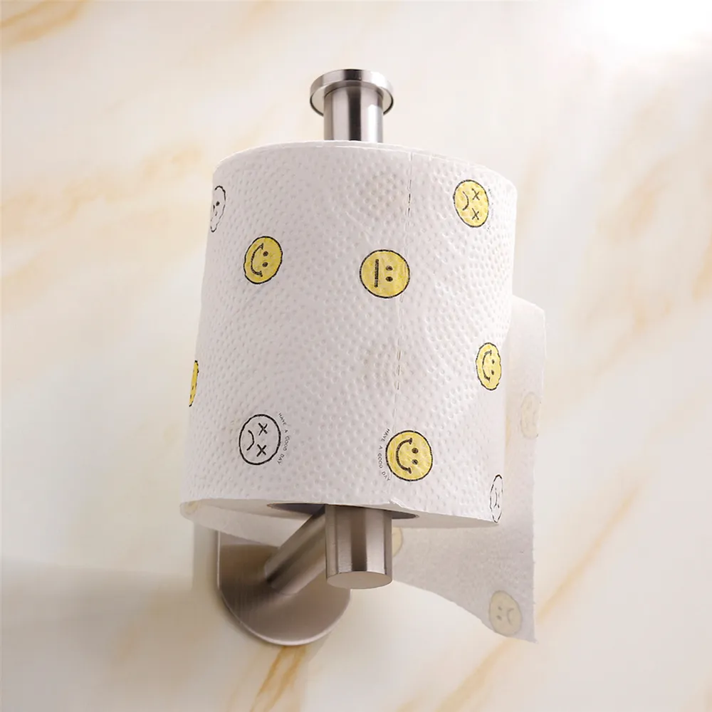 Wall Mounted Toilet Paper Roll Holder - Silver, Stainless Steel