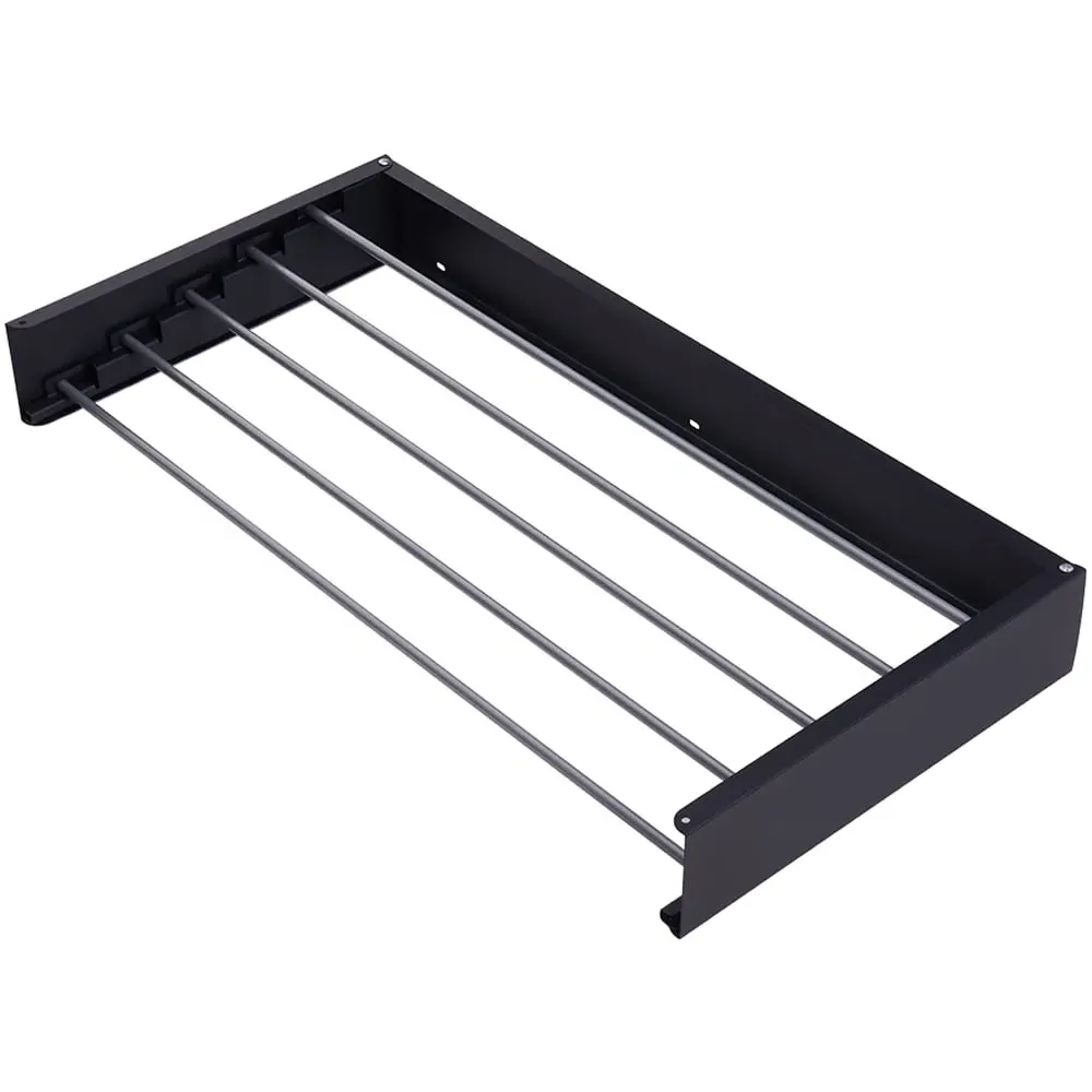 Wall Mounted Towel Drying Rack - Black image