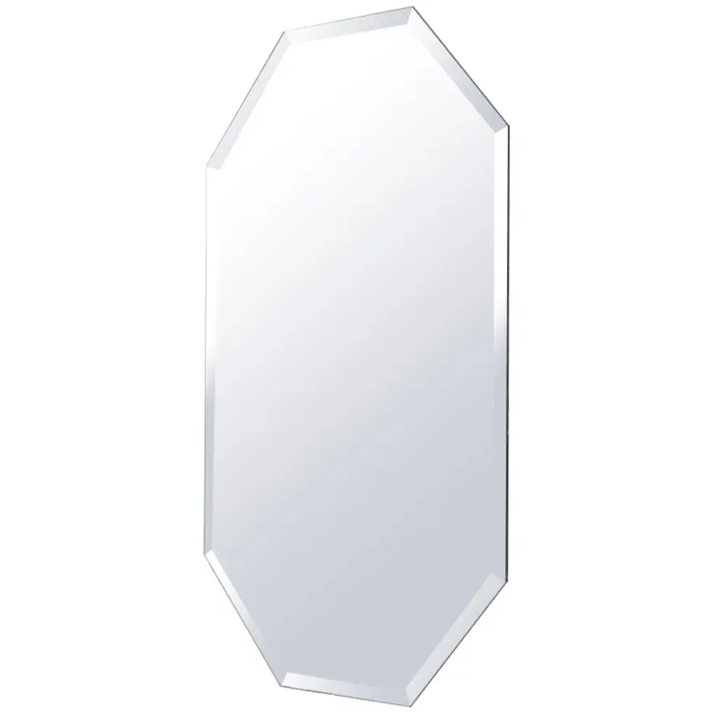 Wall Mounted Vanity Mirror with Bevelled Edge - White