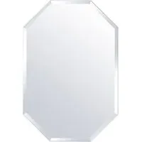 Wall Mounted Vanity Mirror with Bevelled Edge - White
