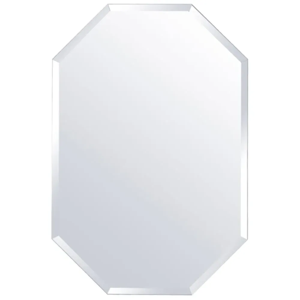 Wall Mounted Vanity Mirror with Bevelled Edge - White image
