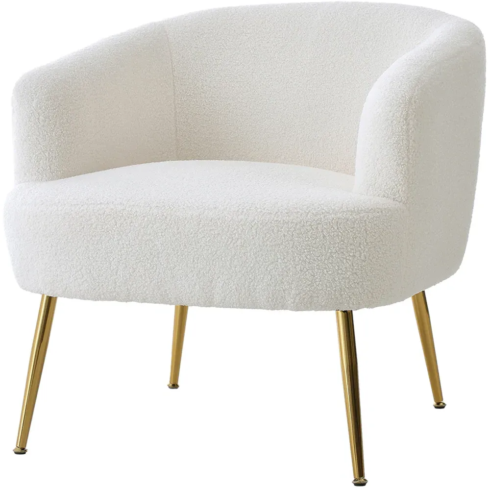 White Teddy Fabric Armchair