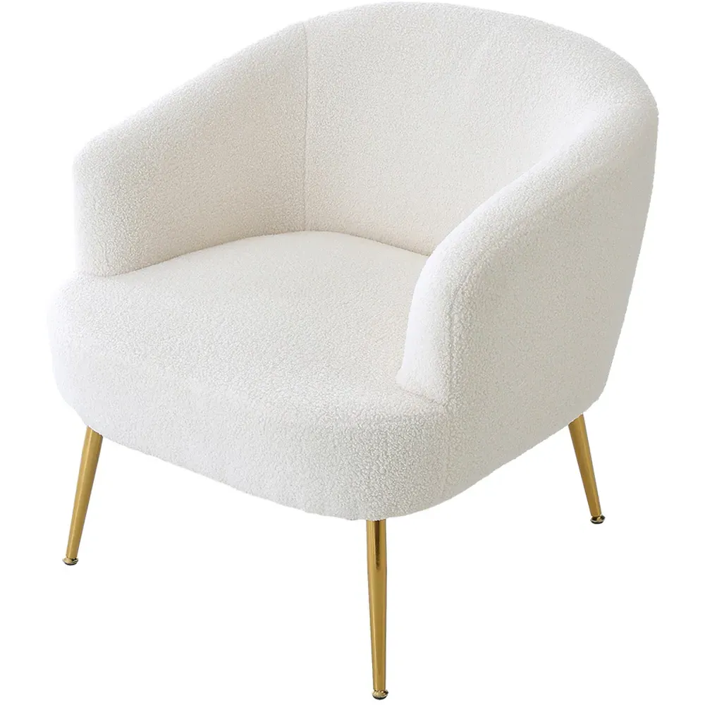 White Teddy Fabric Armchair