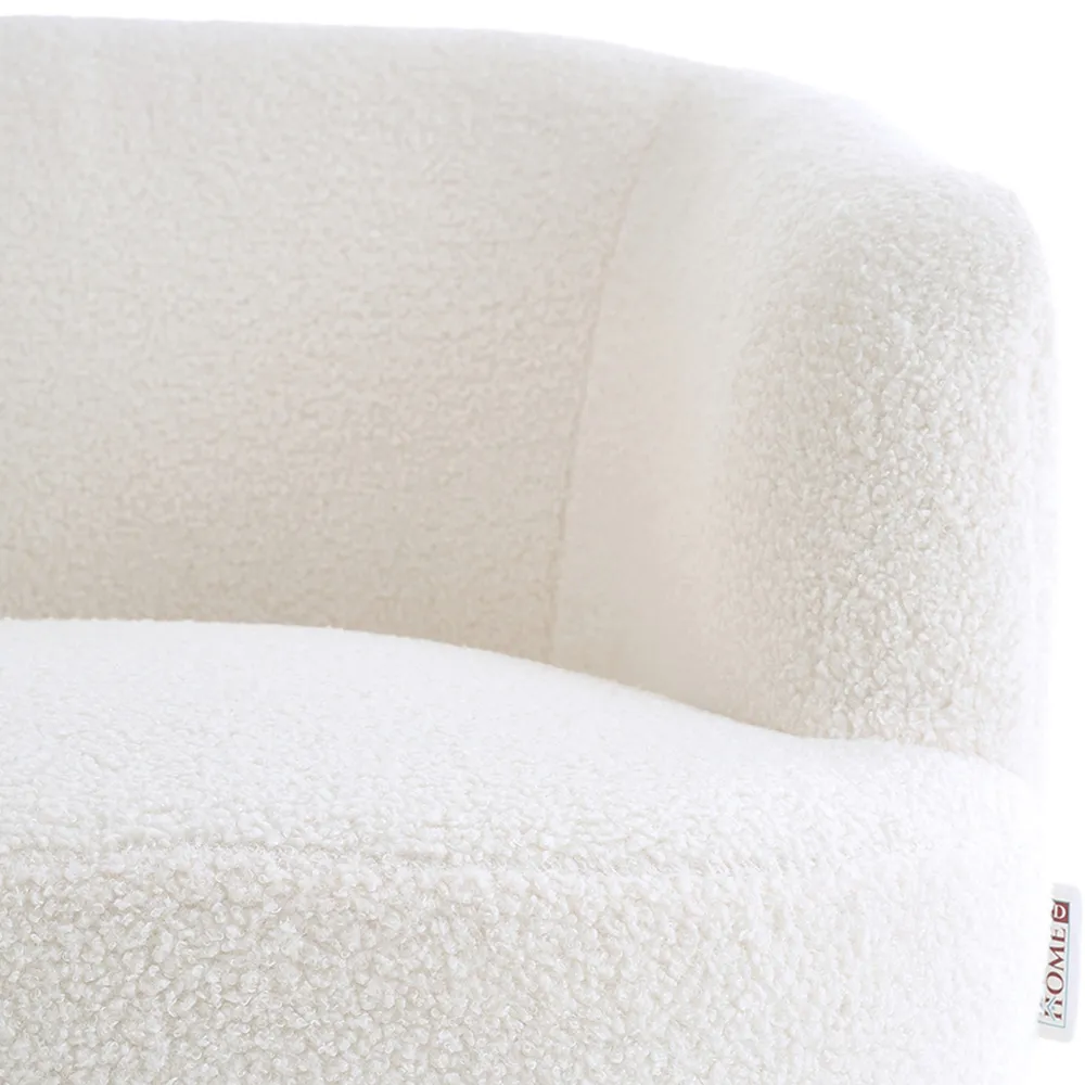 White Teddy Fabric Armchair