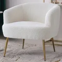 White Teddy Fabric Armchair