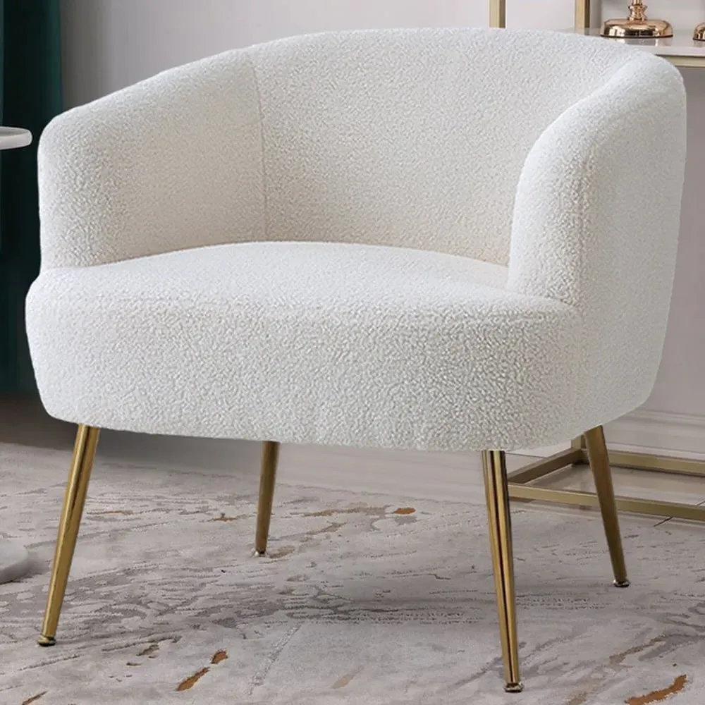 White Teddy Fabric Armchair image