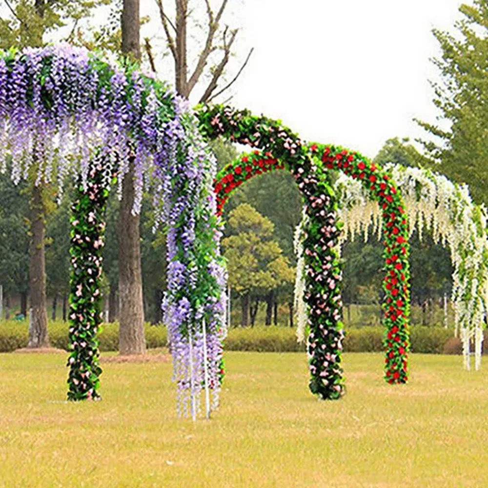 White Wisteria Hanging Vines 12 Pack - White, Silk