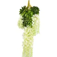 White Wisteria Hanging Vines 12 Pack - White, Silk
