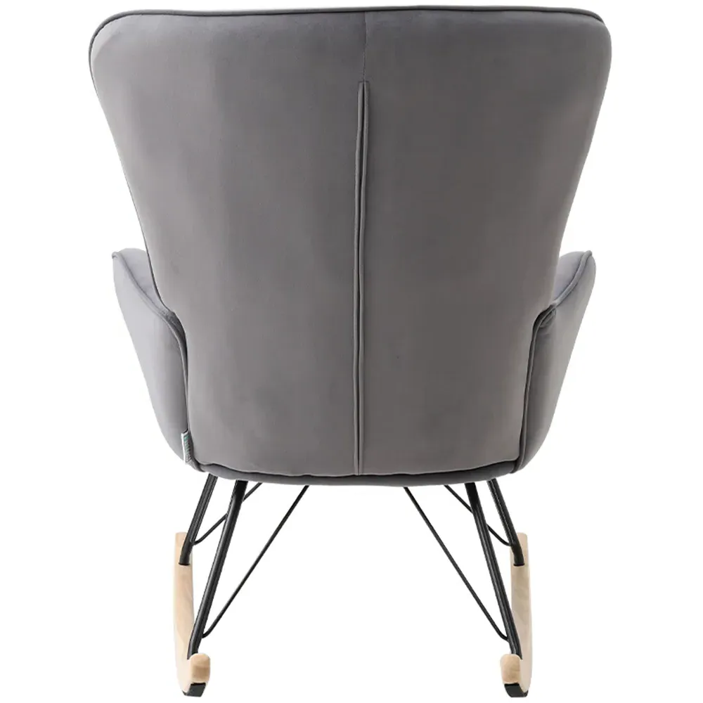 Wing Back Rocking Chair - Grey