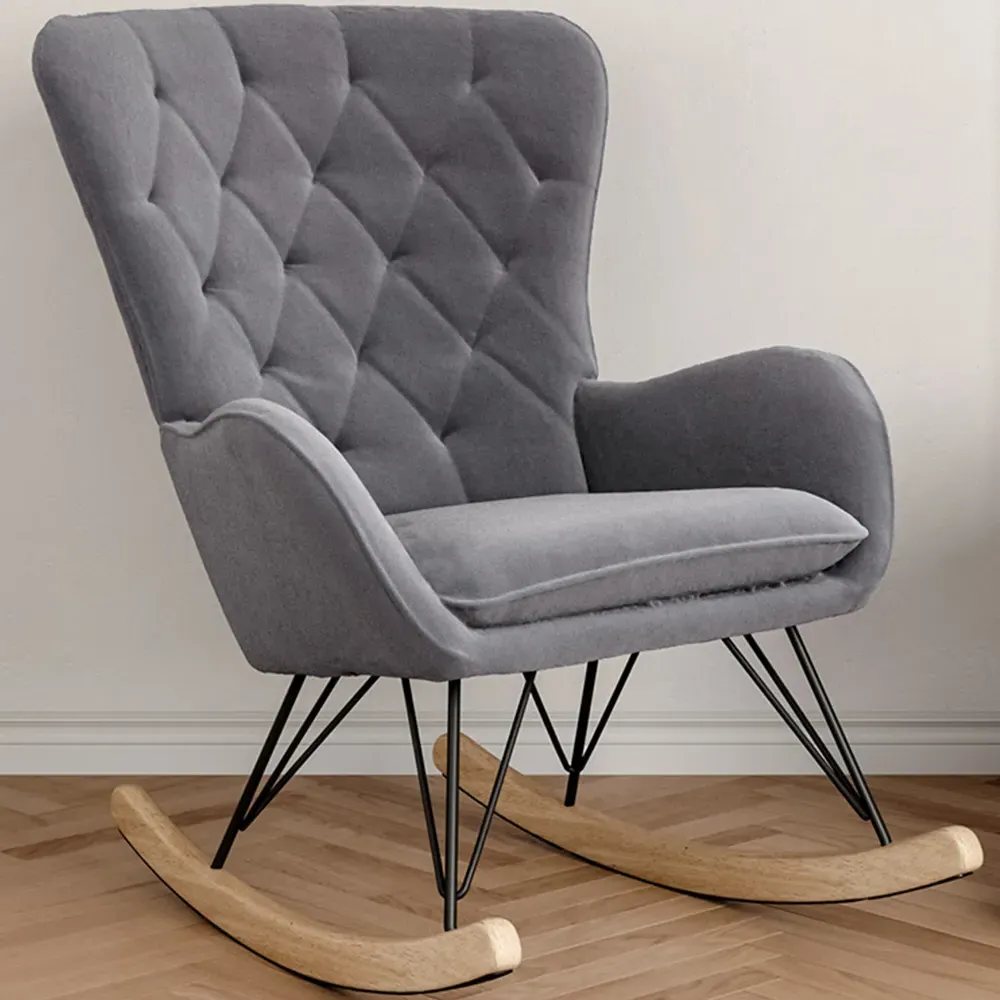 Wing Back Rocking Chair - Grey image