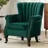 Wingback Armchair with Studs - Green, Velvet
