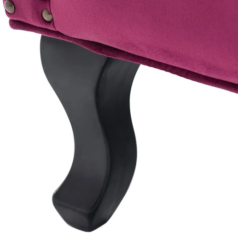 Wingback Armchair with Studs - Red, Velvet