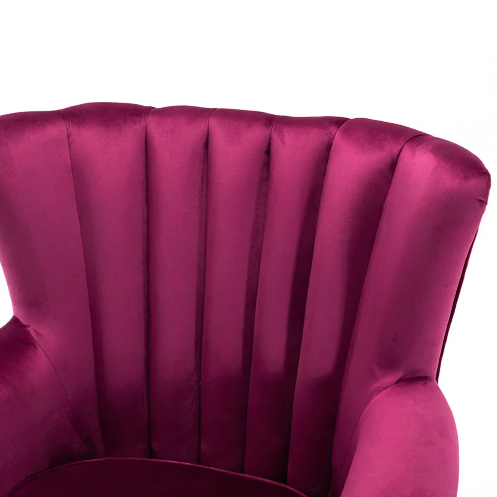 Wingback Armchair with Studs - Red, Velvet