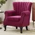 Wingback Armchair with Studs - Red, Velvet