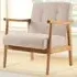 Wood Upholstered Armchair - Cream