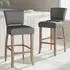 Wooden Bar Stool Set of 2 - Grey, Linen