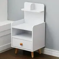 Wooden Bedside Table - White