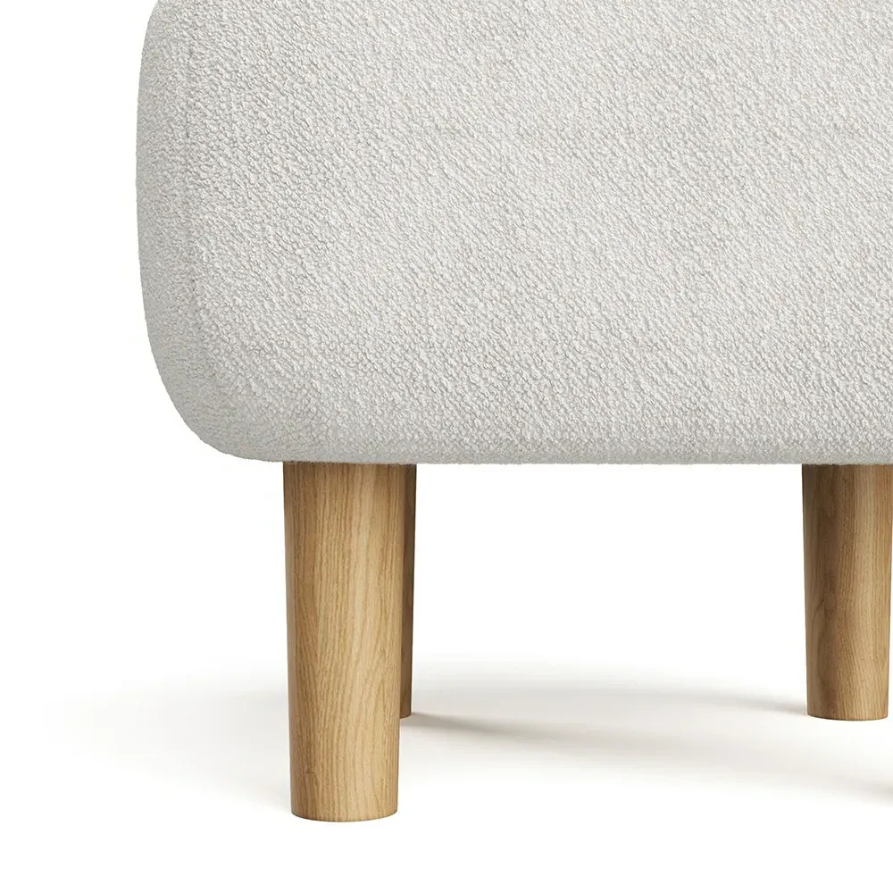 Wooden Footstool - Cream