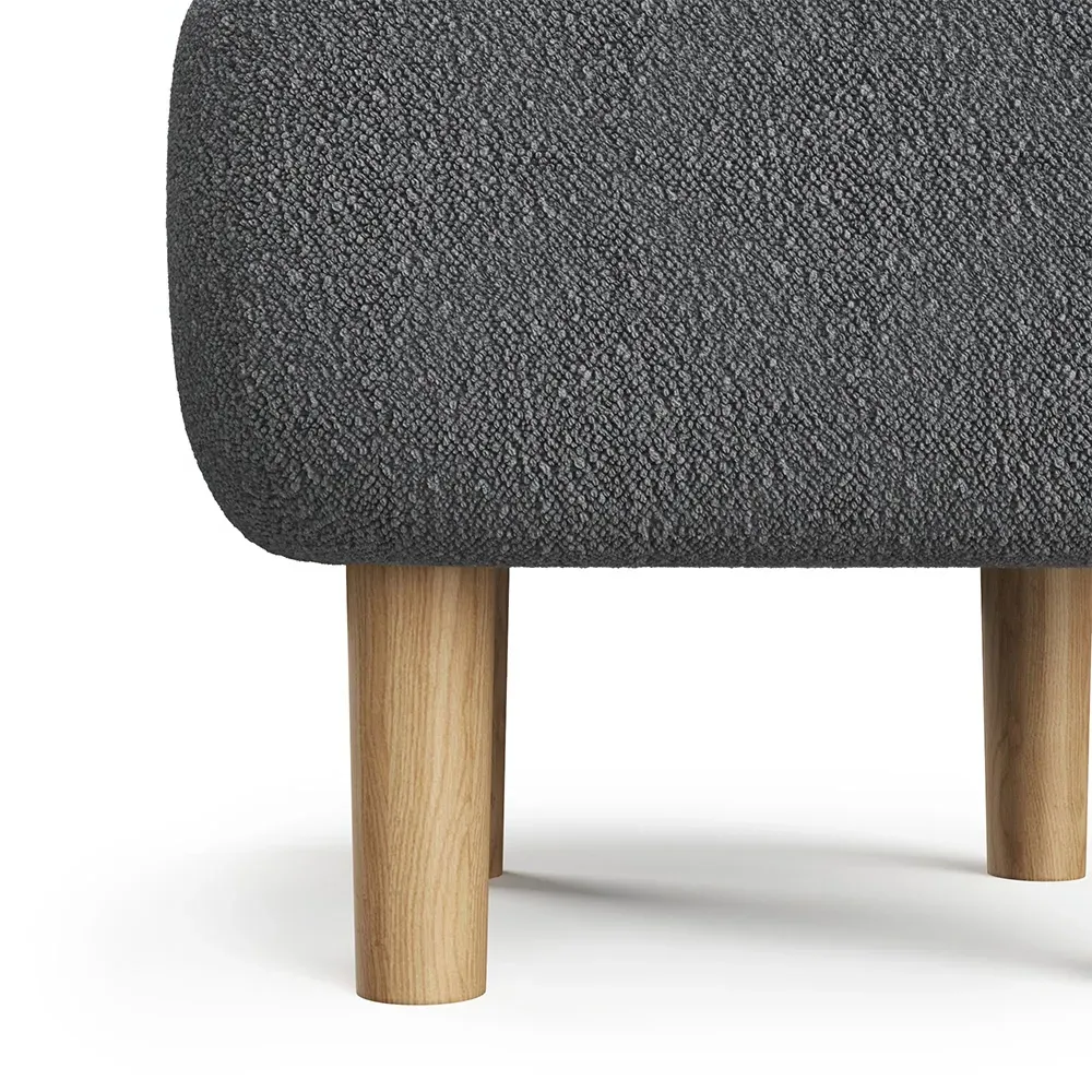 Wooden Footstool - Grey