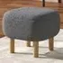 Wooden Footstool - Grey