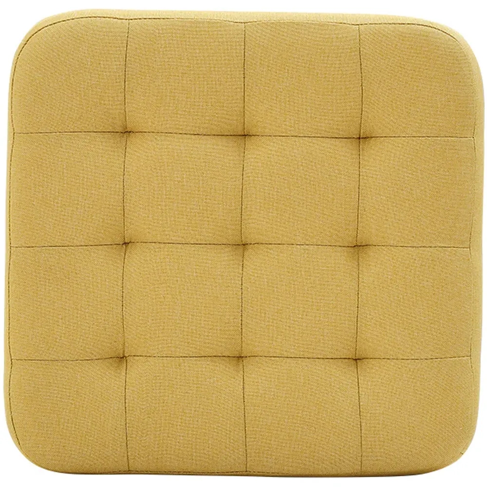 Wooden Footstool - Yellow, Linen