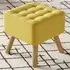 Wooden Footstool - Yellow, Linen
