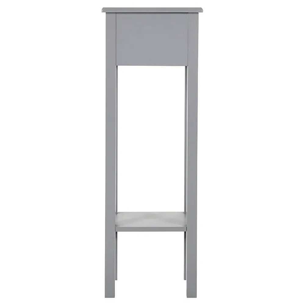 Wooden Plant Stand with Drawer - Grey