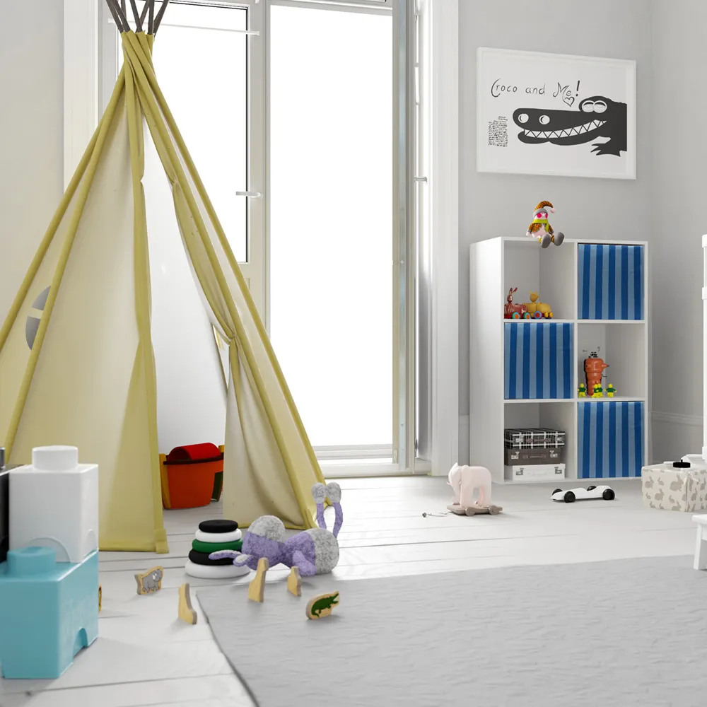 6 Compartment Cube Storage Unit - White