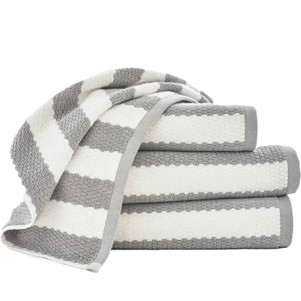 Boston Hand Towel 2 Pack - Silver, Cotton