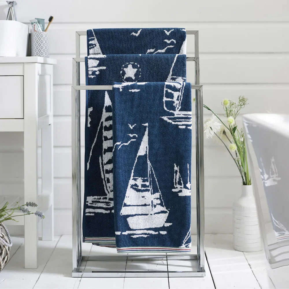Channel Bath Sheet - Navy