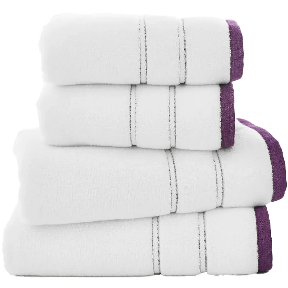 Delamere Zero Twist Bath Sheet - Purple, Cotton