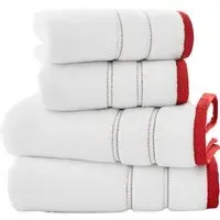 Delamere Zero Twist Bath Towel - Red, Cotton