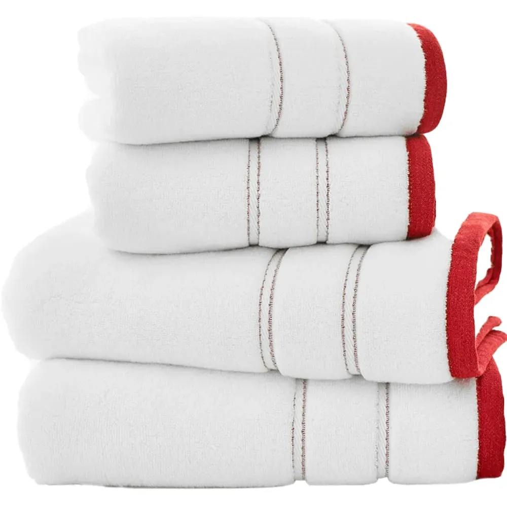 Delamere Zero Twist Bath Towel - Red, Cotton
