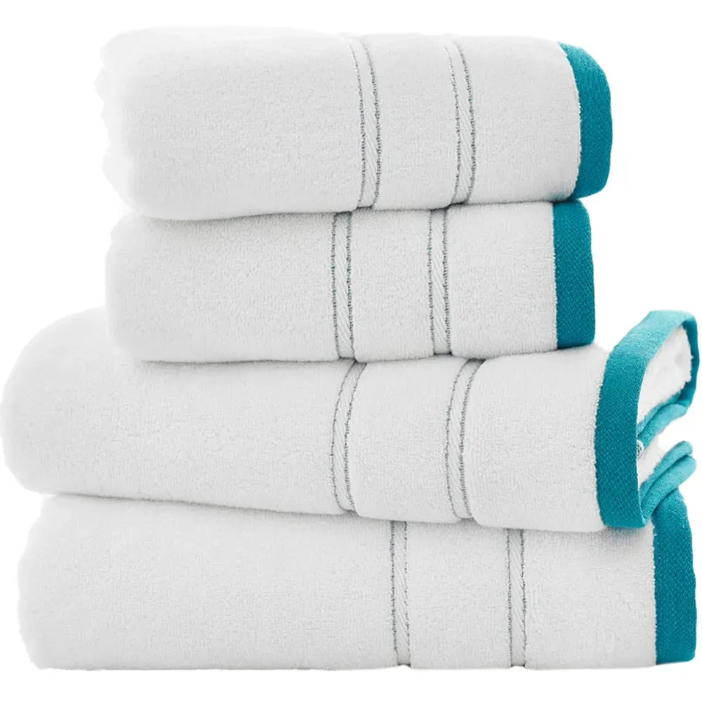 Delamere Zero Twist Hand Towel 2 Pack - Blue, Cotton
