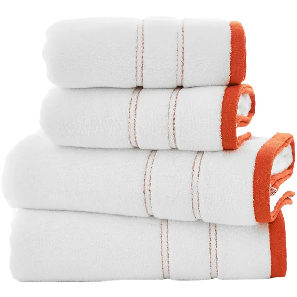 Delamere Zero Twist Hand Towel 2 Pack - Orange, Cotton