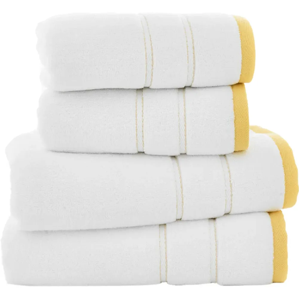 Delamere Zero Twist Hand Towel 2 Pack - Yellow, Cotton