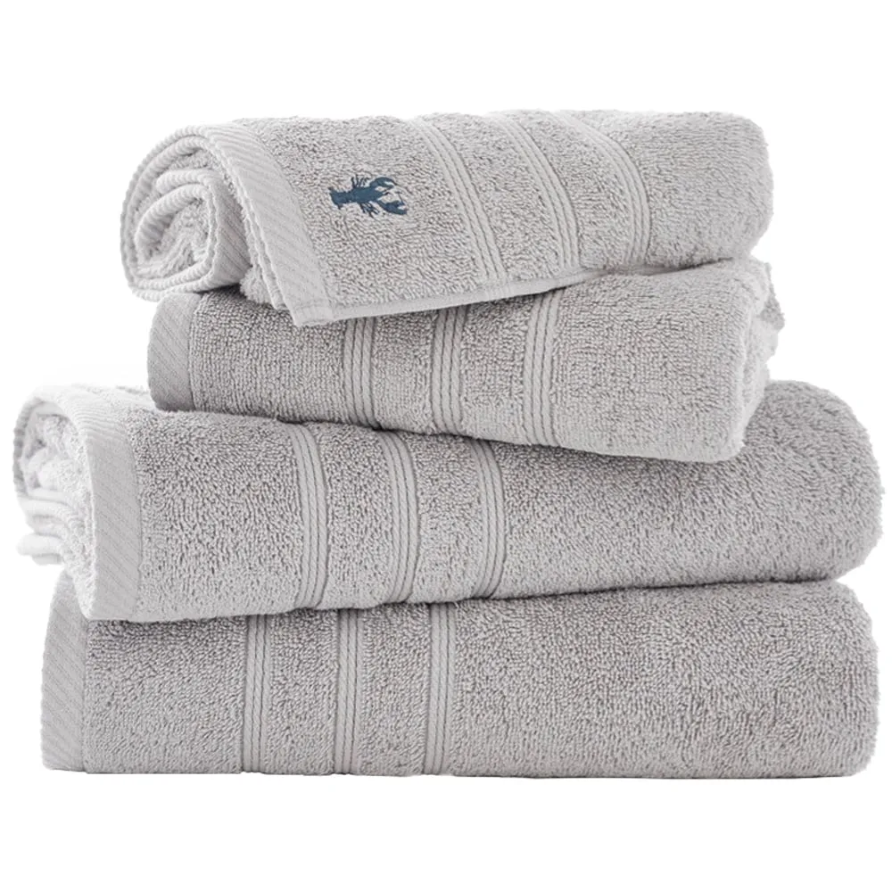 Kaleidoscope Bath Towel 2 Pack - Silver, Combed Cotton