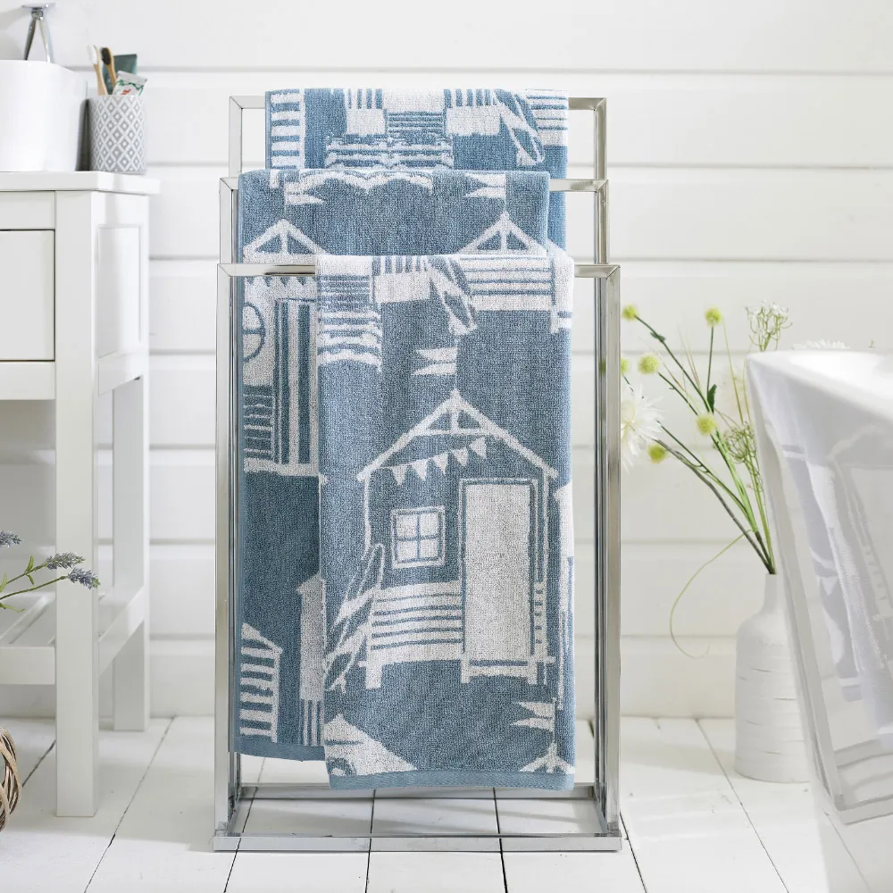 Kings Parade Chambray Hand Towel 2 Pack - Blue, Cotton