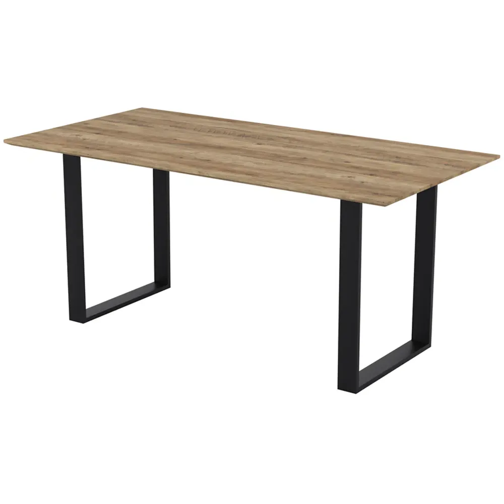 Antibes 6-Seater Dining Table - Black, Wood Effect