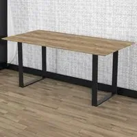 Antibes 6-Seater Dining Table - Black, Wood Effect