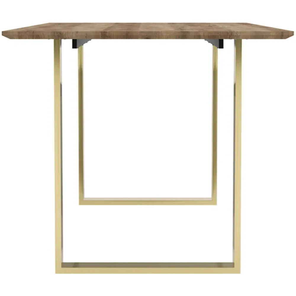 Antibes 6-Seater Dining Table - Gold, Wood Effect