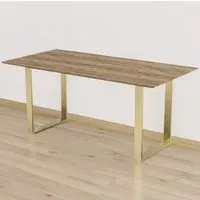 Antibes 6-Seater Dining Table - Gold, Wood Effect