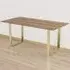 Antibes 6-Seater Dining Table - Gold, Wood Effect
