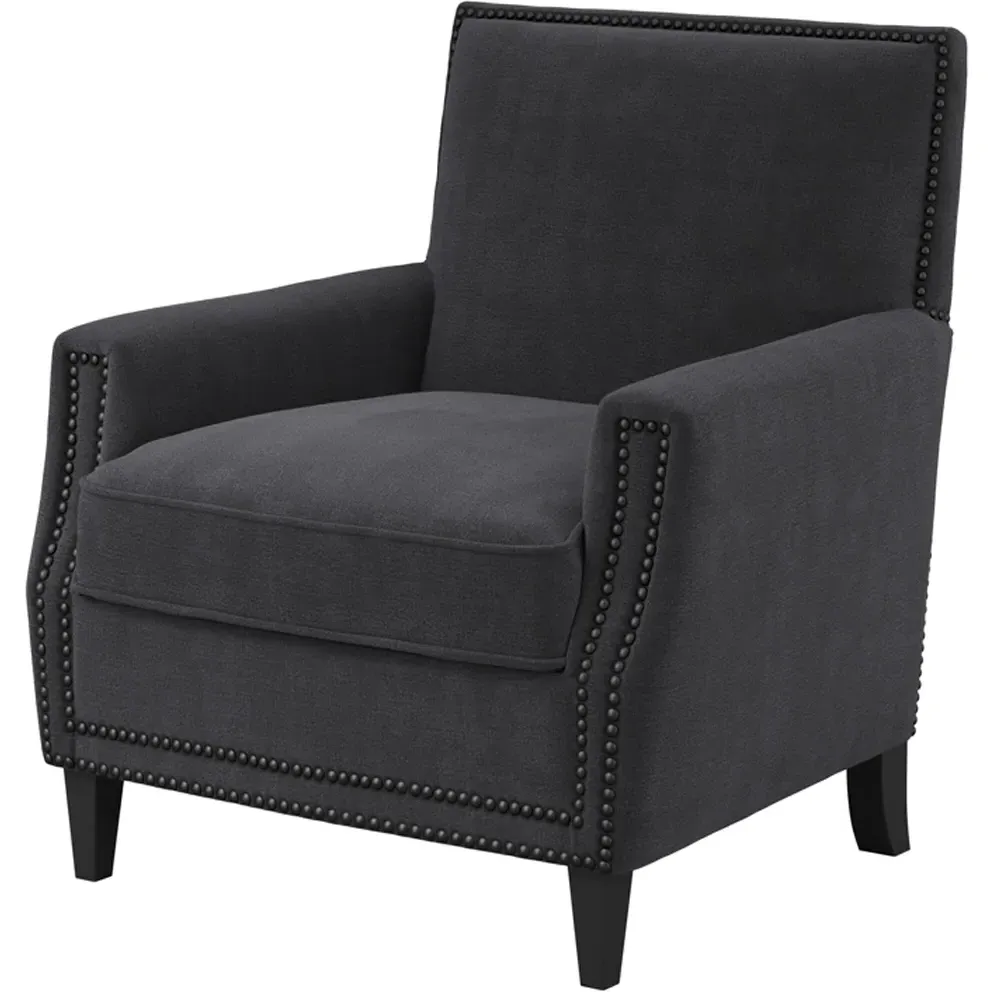 Atticus Accent Chair with Stud Detailing - Anthracite