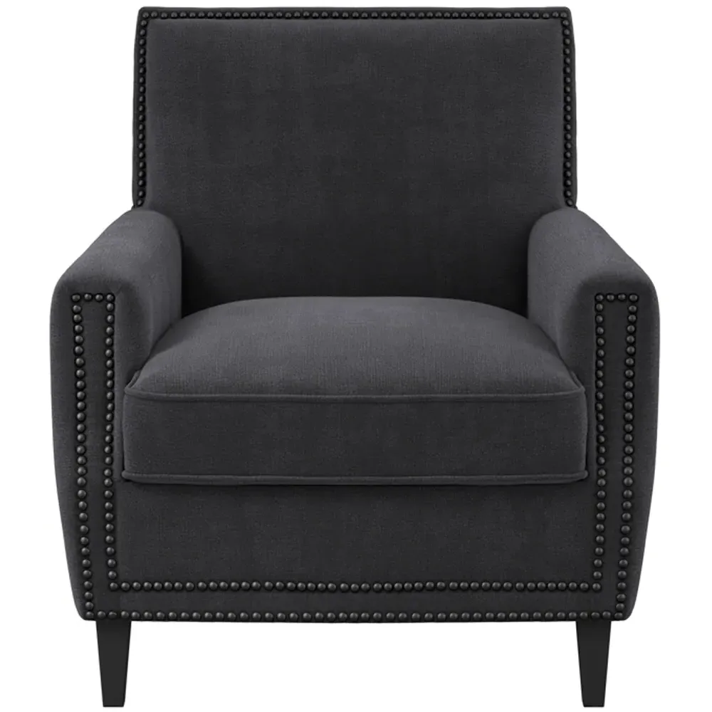Atticus Accent Chair with Stud Detailing - Anthracite
