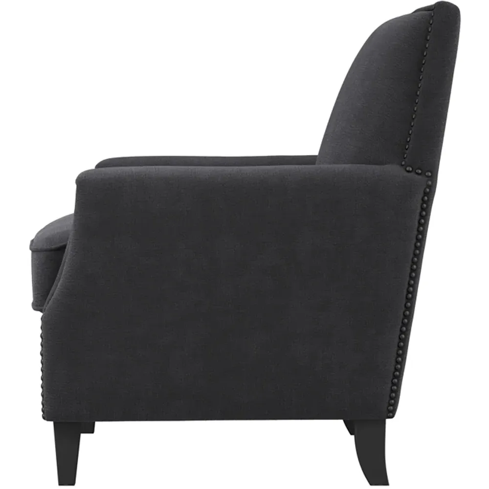 Atticus Accent Chair with Stud Detailing - Anthracite
