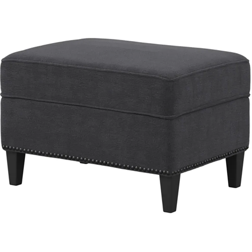 Atticus Footstool with Stud Detailing - Anthracite