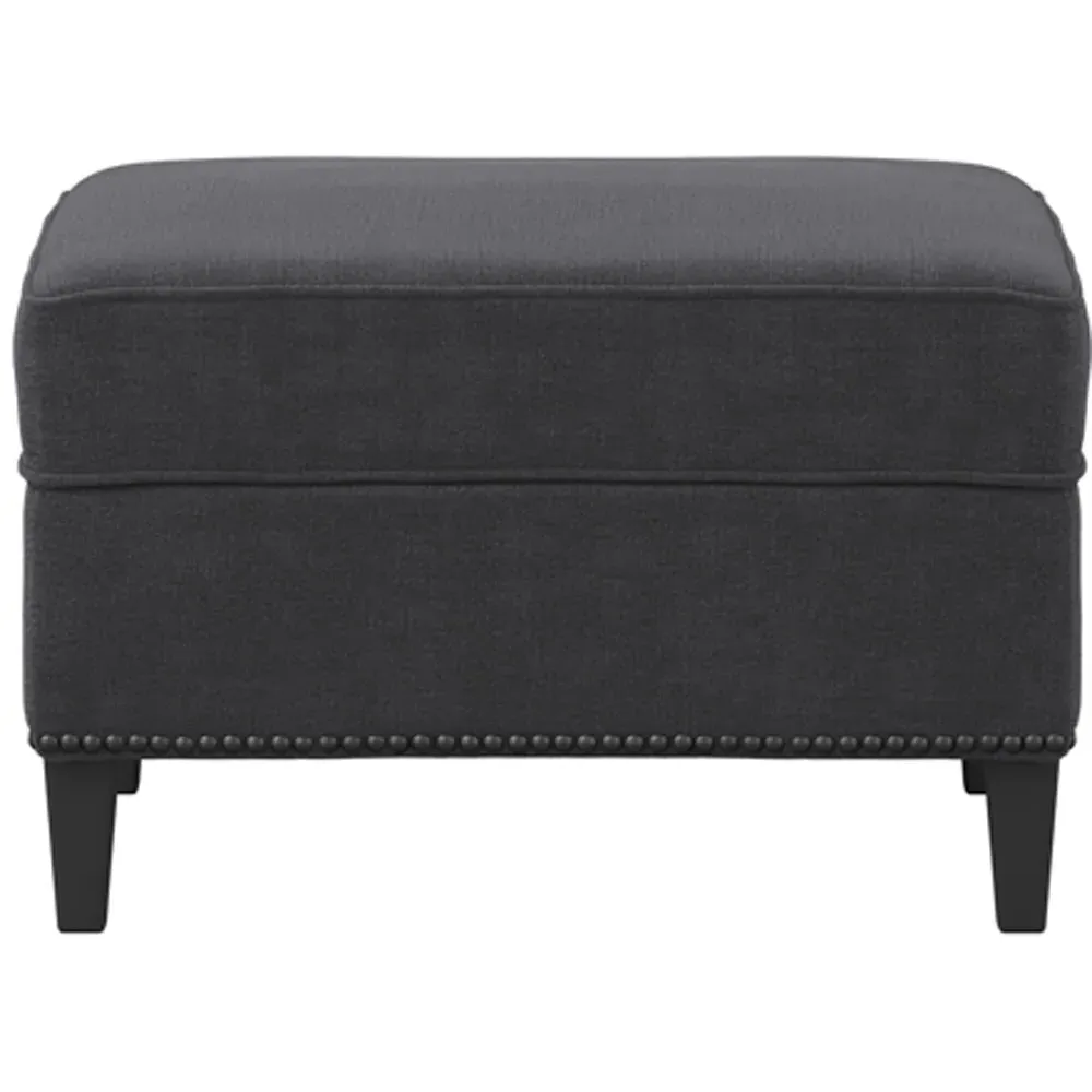 Atticus Footstool with Stud Detailing - Anthracite