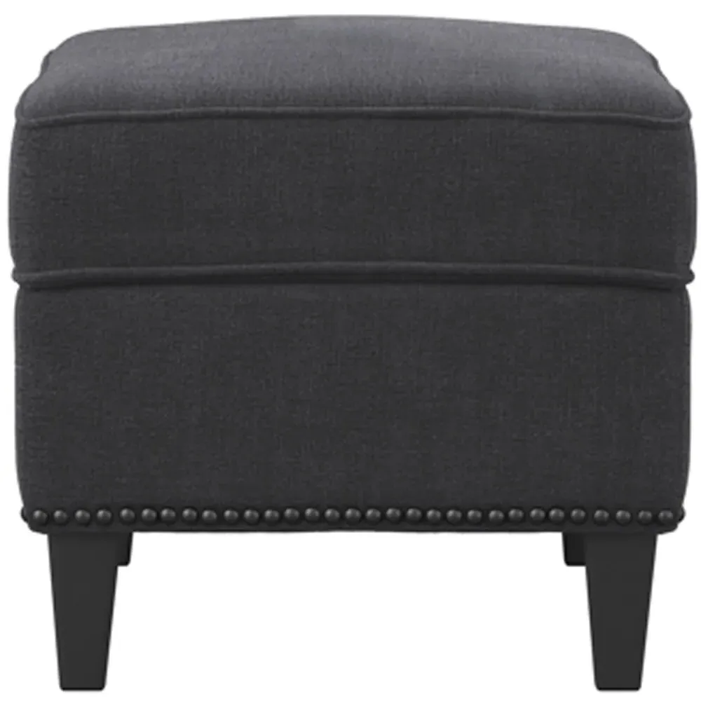 Atticus Footstool with Stud Detailing - Anthracite